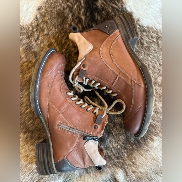 V-Italia 1162 Giovanne Women's leather boots size 39 8.5 in brown Camel - Picture 4 of 9